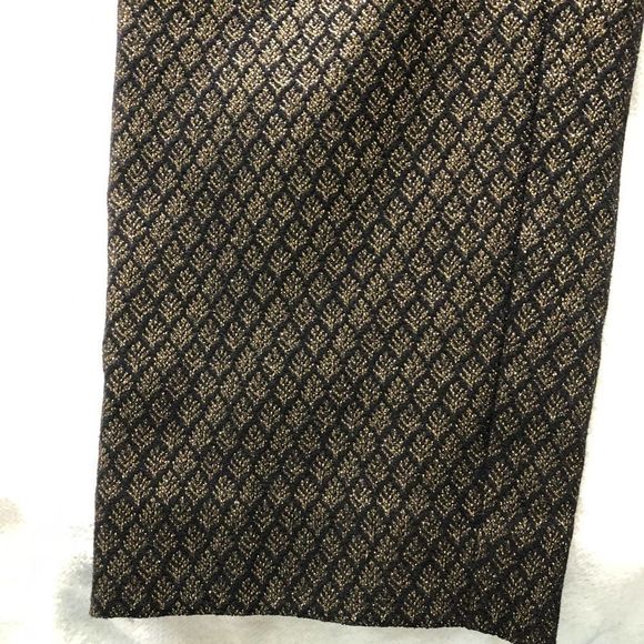 Ann Taylor Loft Black and Gold Marisa Style Lined Slacks- 2 - Picture 4 of 13